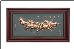 策馬奔騰紫銅浮雕畫(huà)