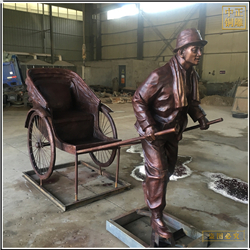 拉車(chē)人物景觀雕塑 