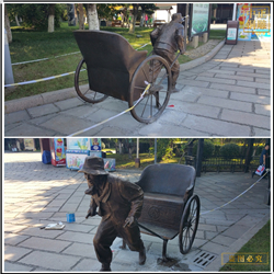 定制園林車(chē)夫人物雕塑