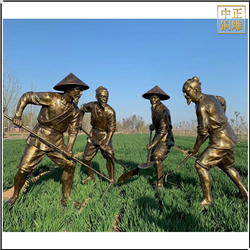 拿鐵楸農耕人物雕塑