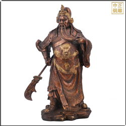 握刀捋胡子關公銅像鑄造 